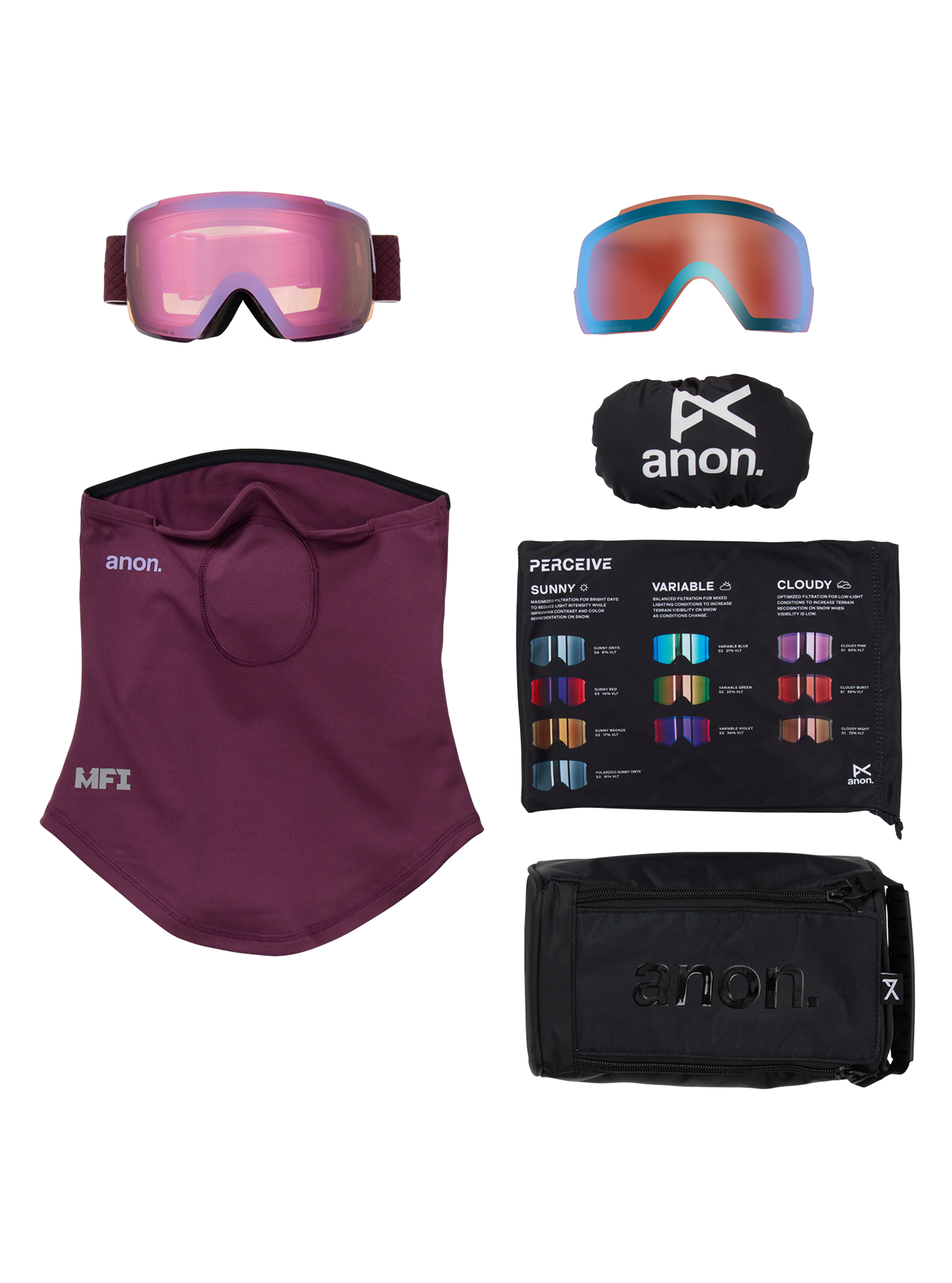 Anon M5 skibriller Soft Sage bonuslinse kontrast