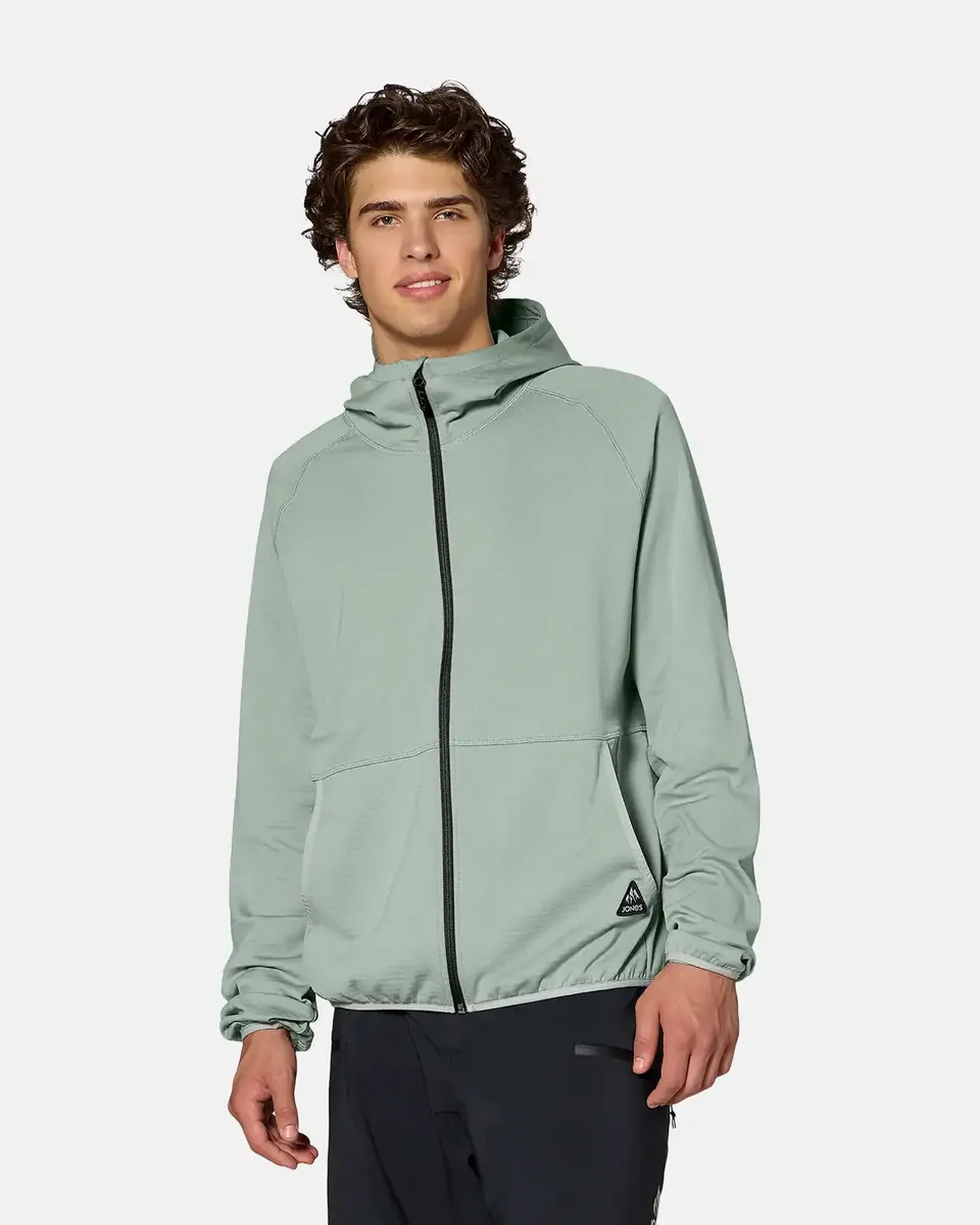 Jones Flagship Grid Fleece Hooded Jacket fleecejakke glacier gray resirkulert