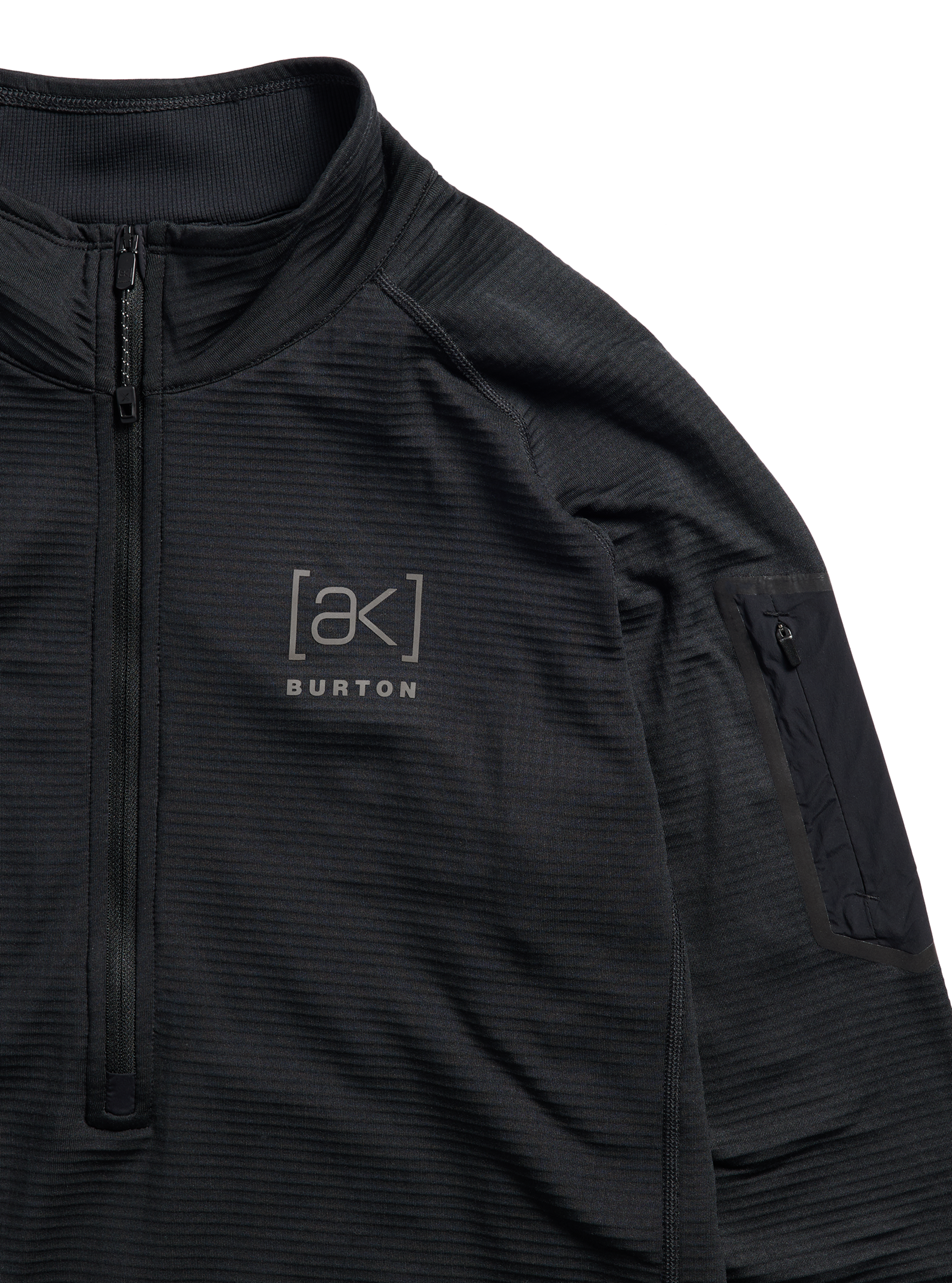 Burton ak Helium Grid half-zip fleece herre True Black pustende