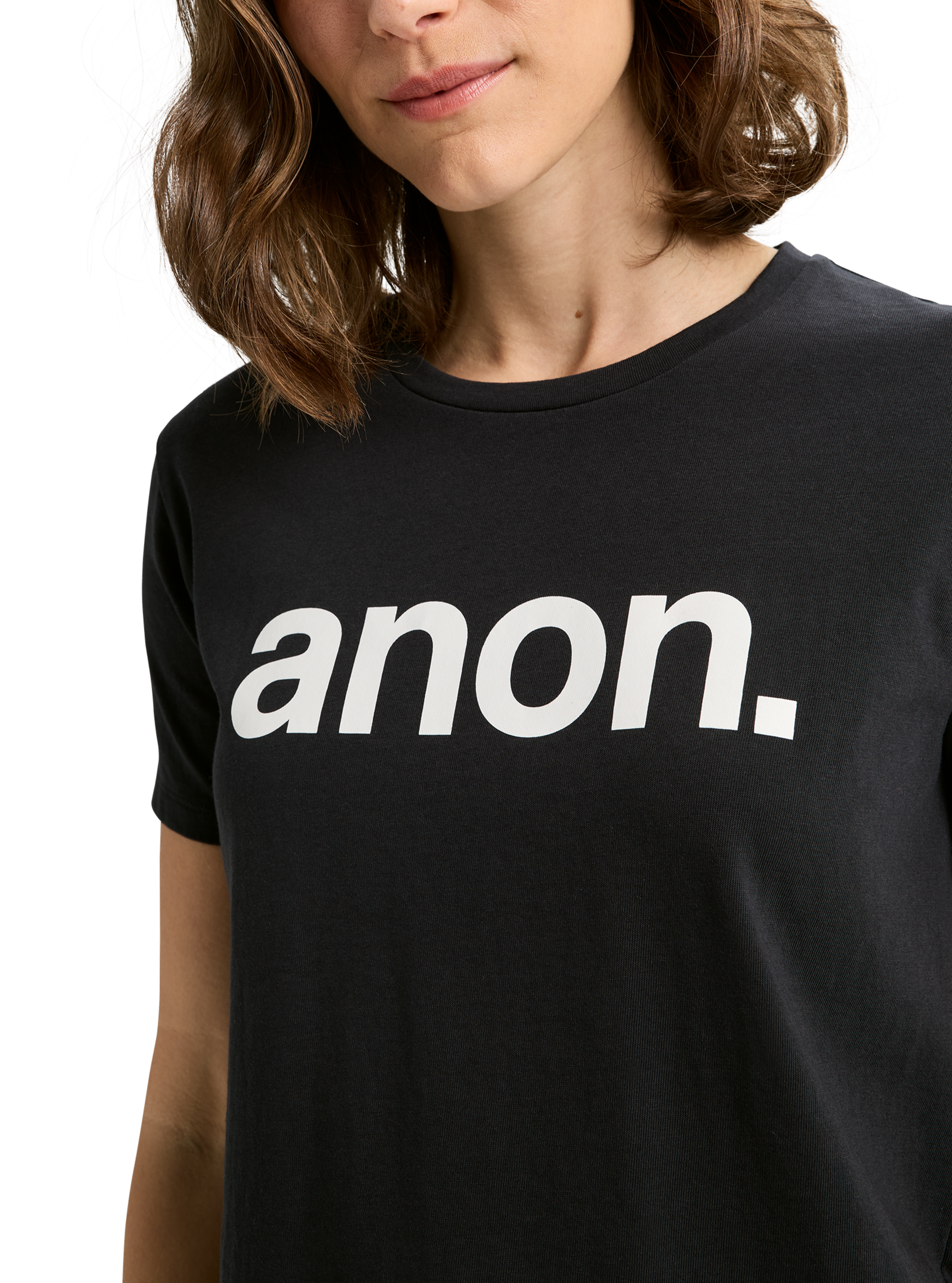 Anon Short Sleeve T-skjorte dame True Black bomull