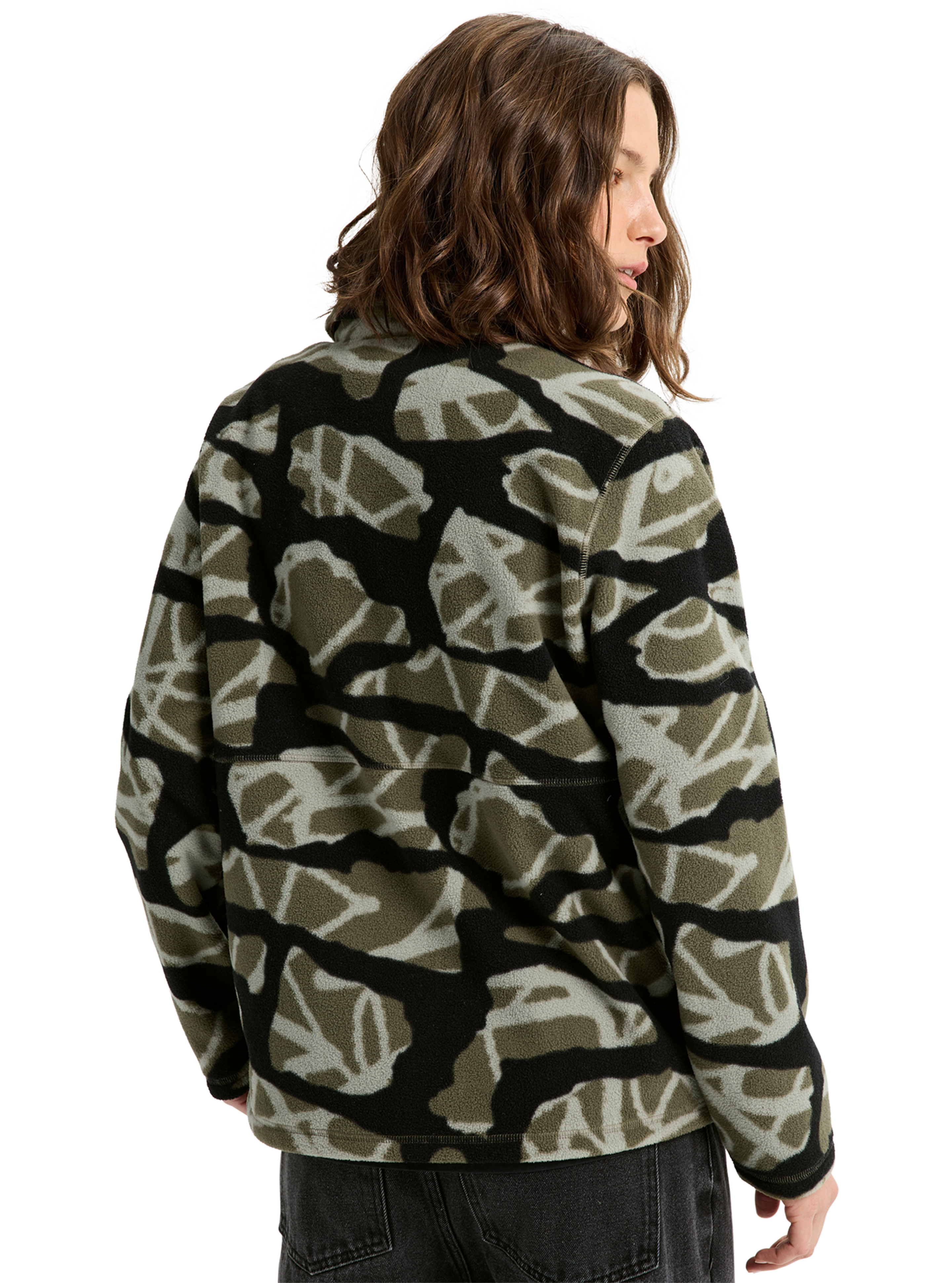 Burton Cinder Fleece snapskjorte dame graffiti camo varm