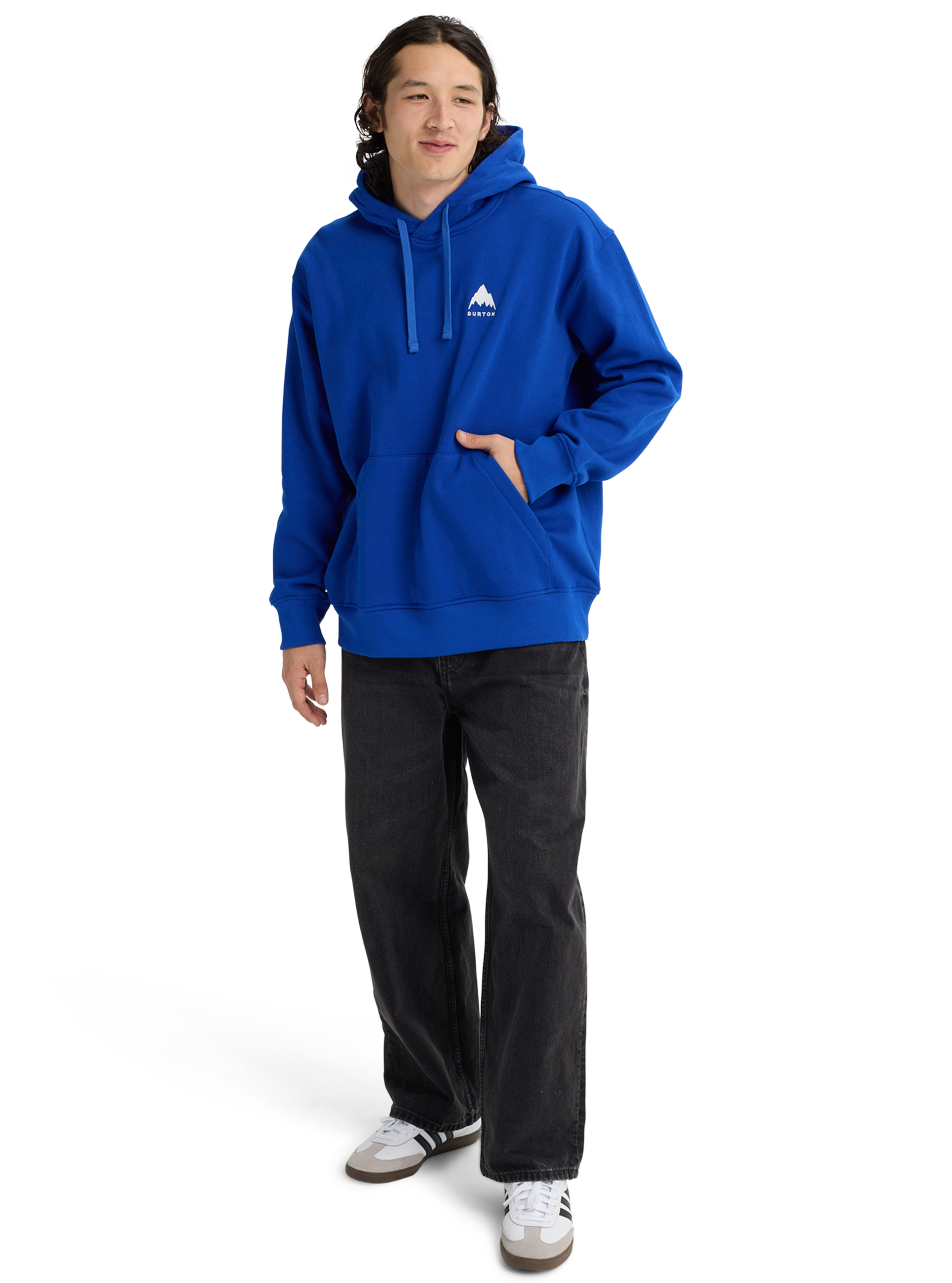Burton Mountain Pullover hettegenser Jake Blue økologisk bomull