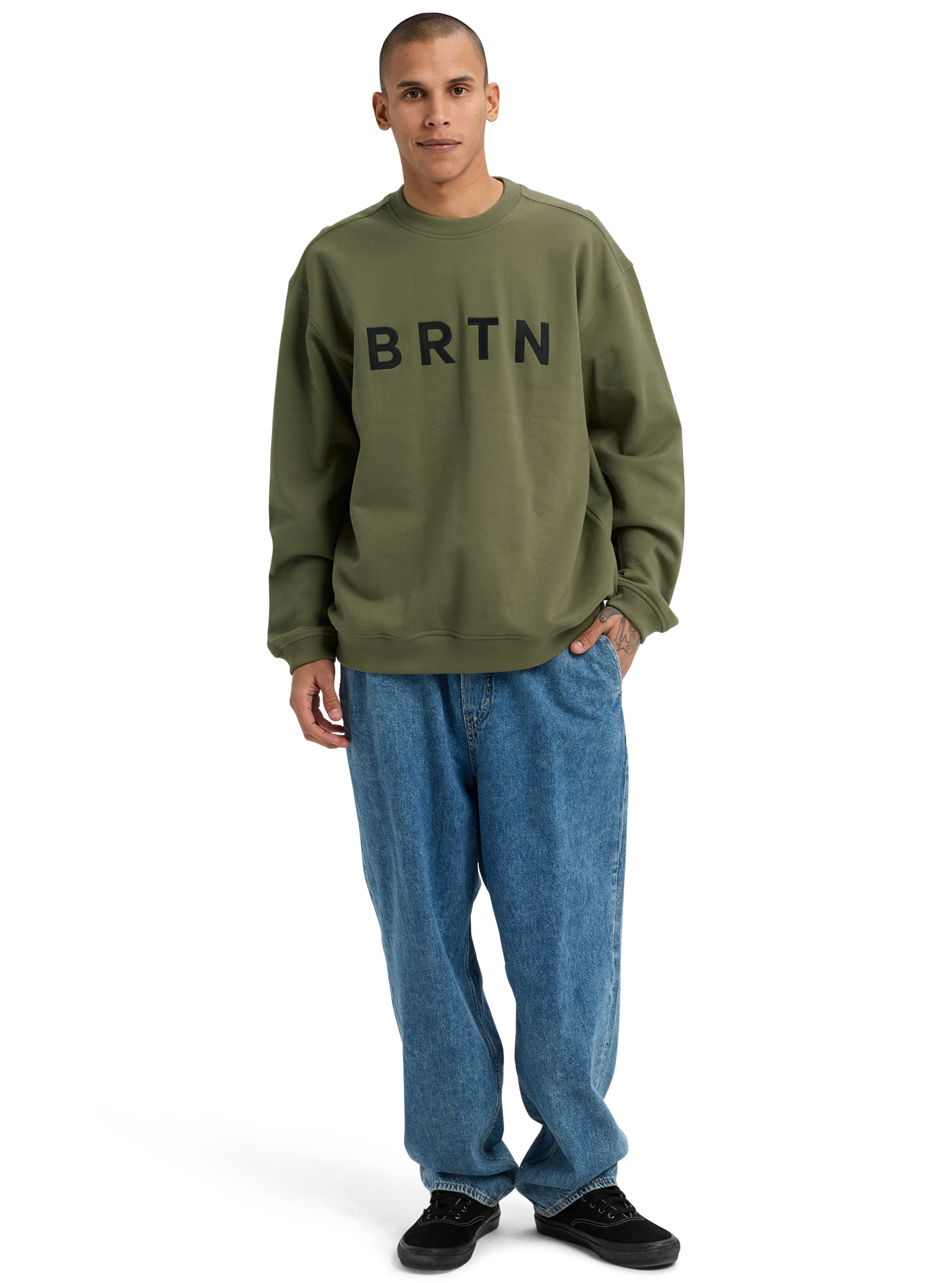 Burton BRTN Crewneck genser Forest Moss bomull
