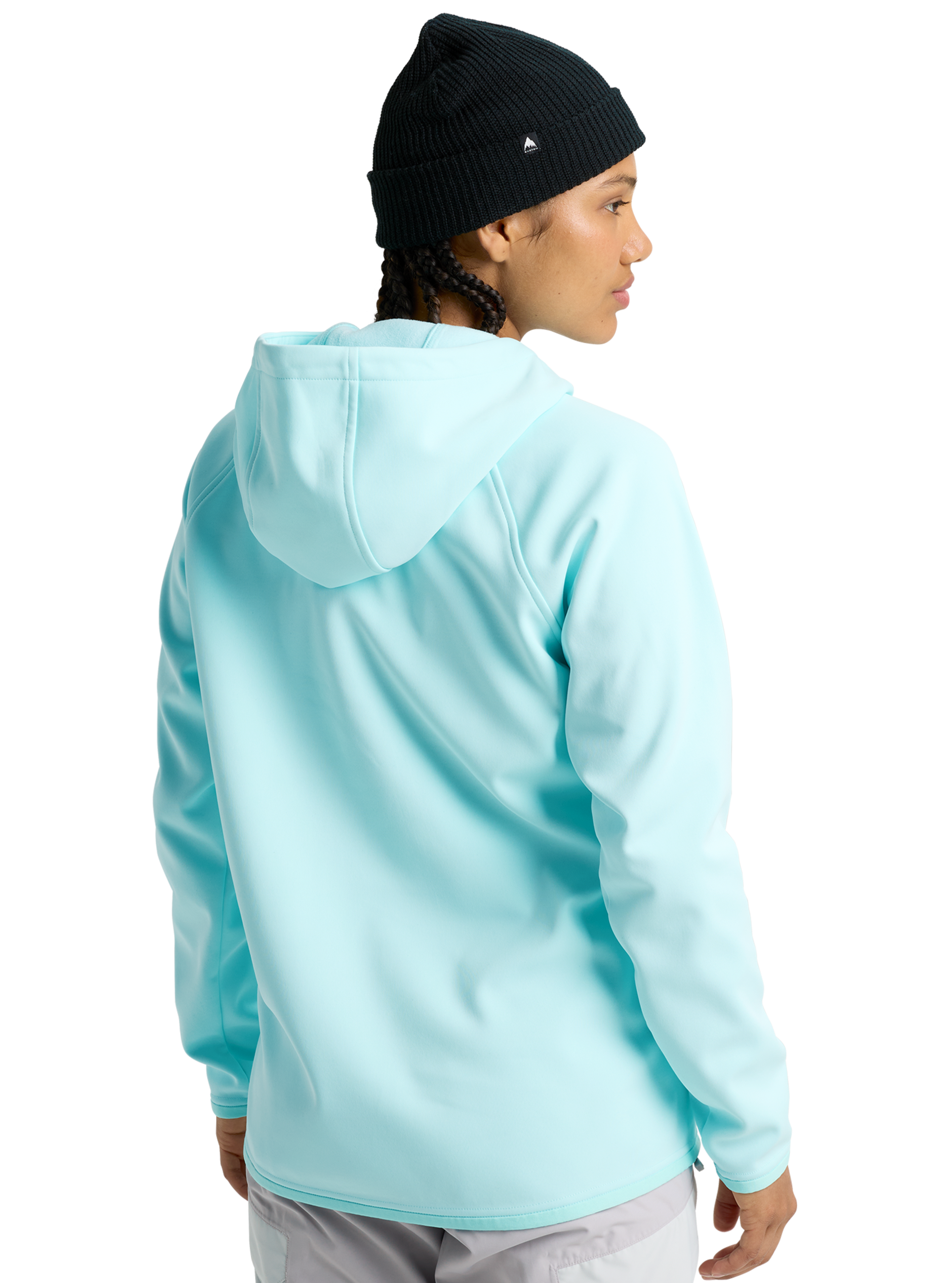 Burton Crown fleecegenser dame light teal hette