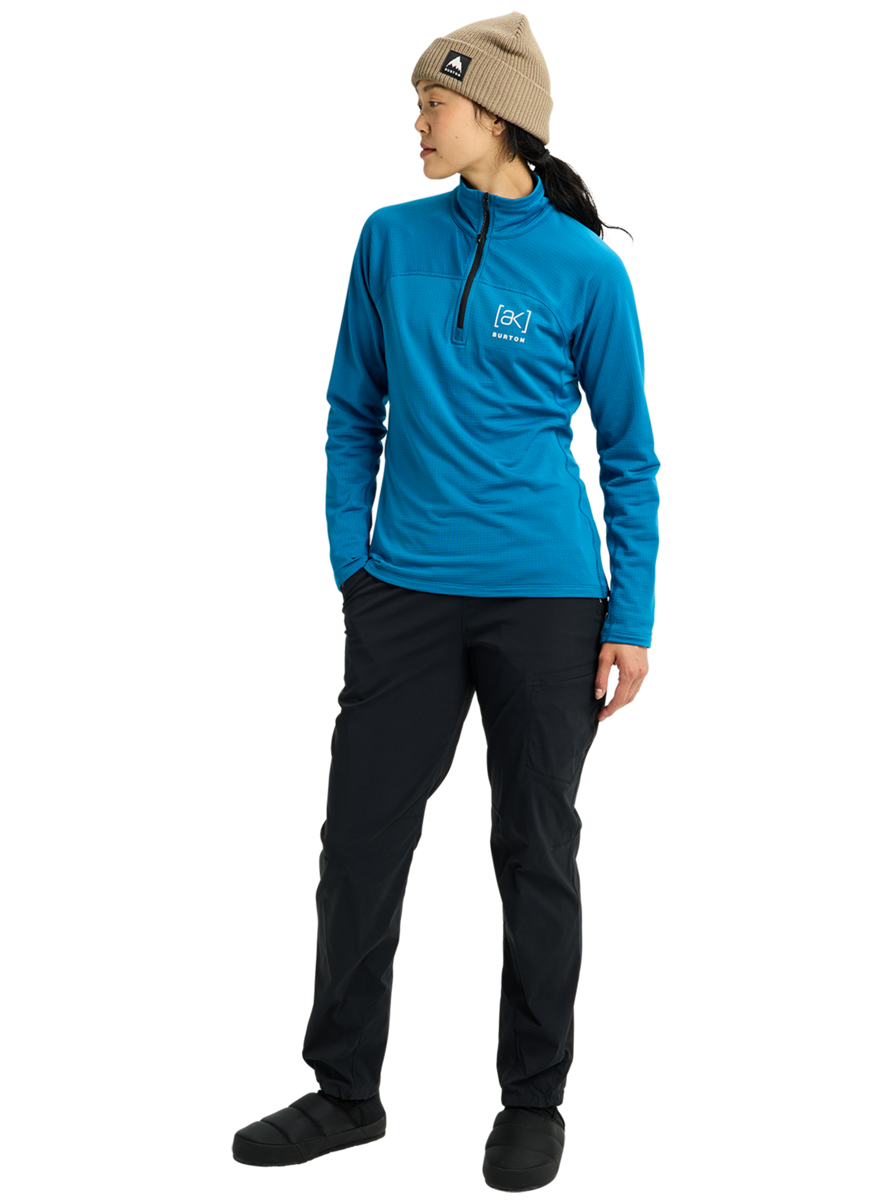 Burton [ak] Helium Grid fleecegenser dame blå quarter-zip