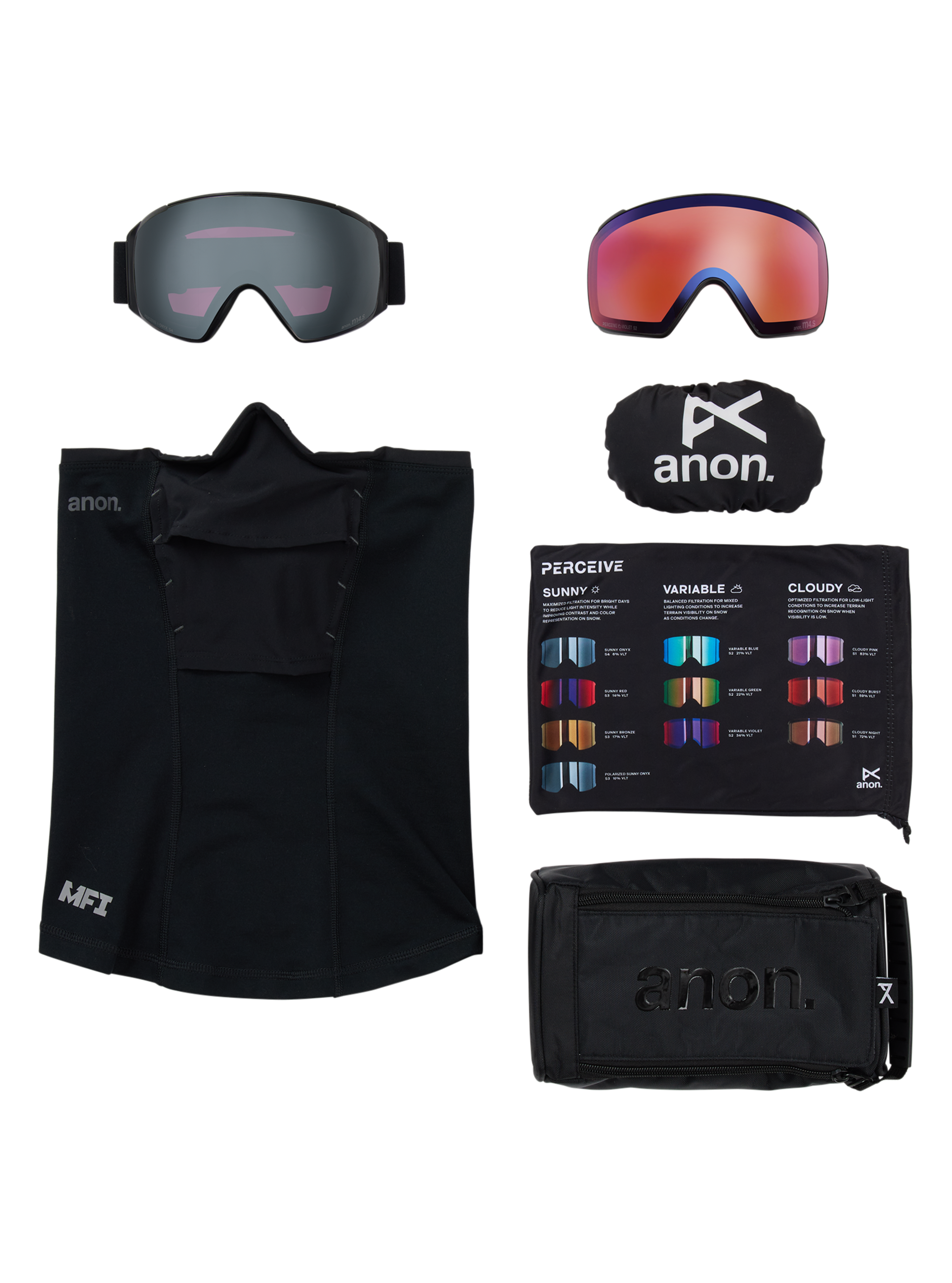 Anon M4S Toric snowboardbriller svart 2 linser