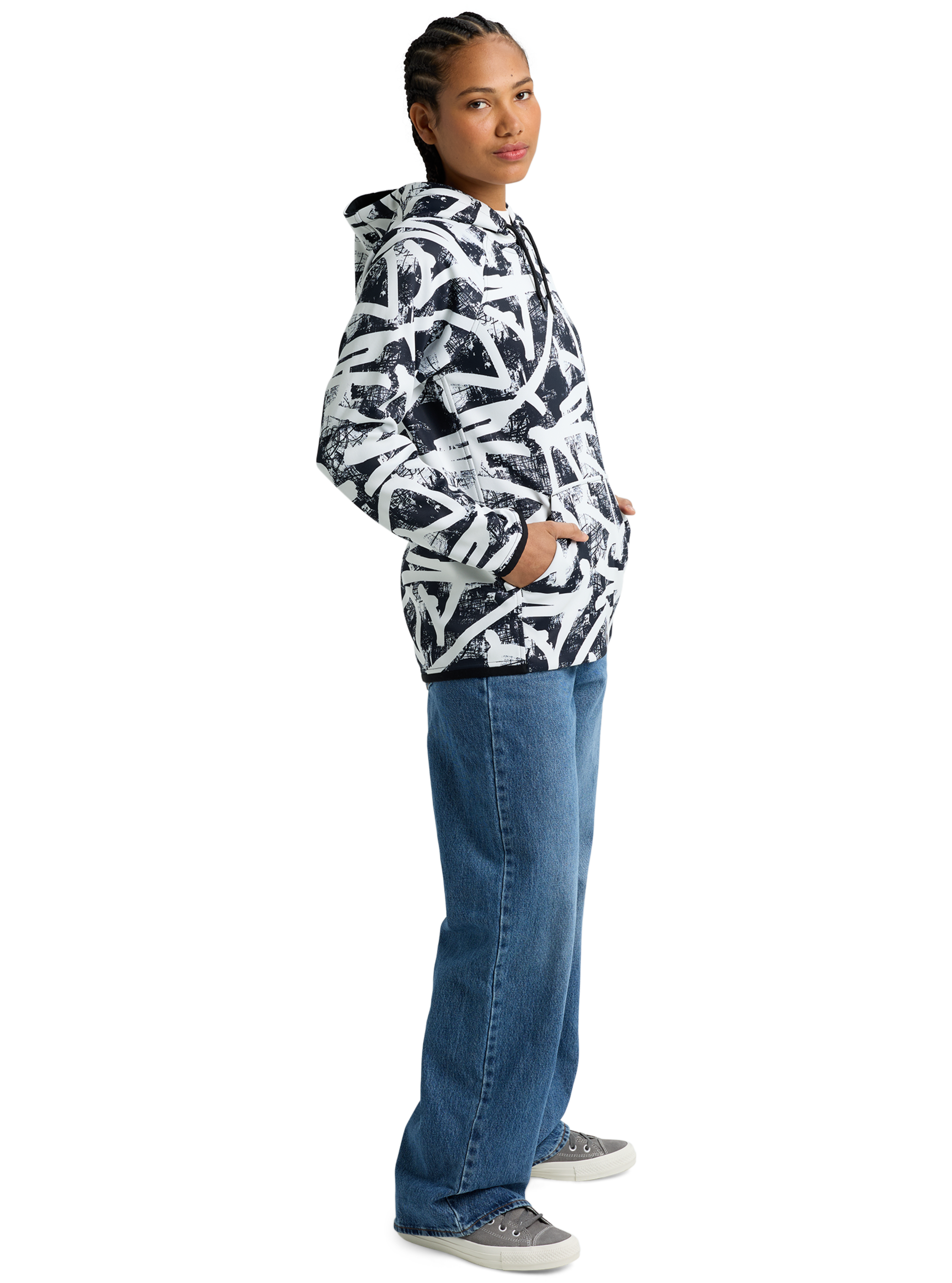Burton Crown fleecegenser dame light teal hette