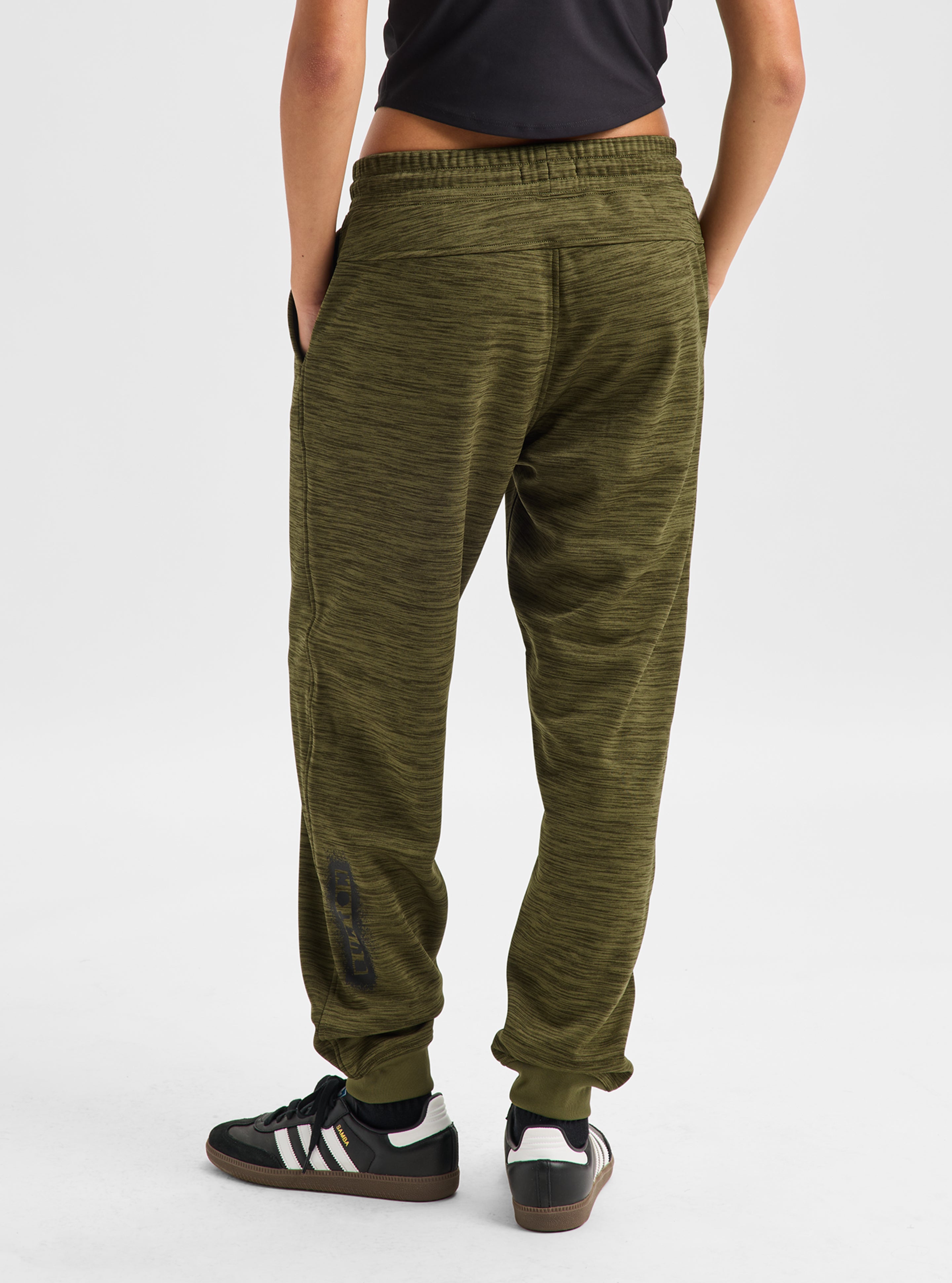 Burton Oak fleecebukse True Black Heather børstet