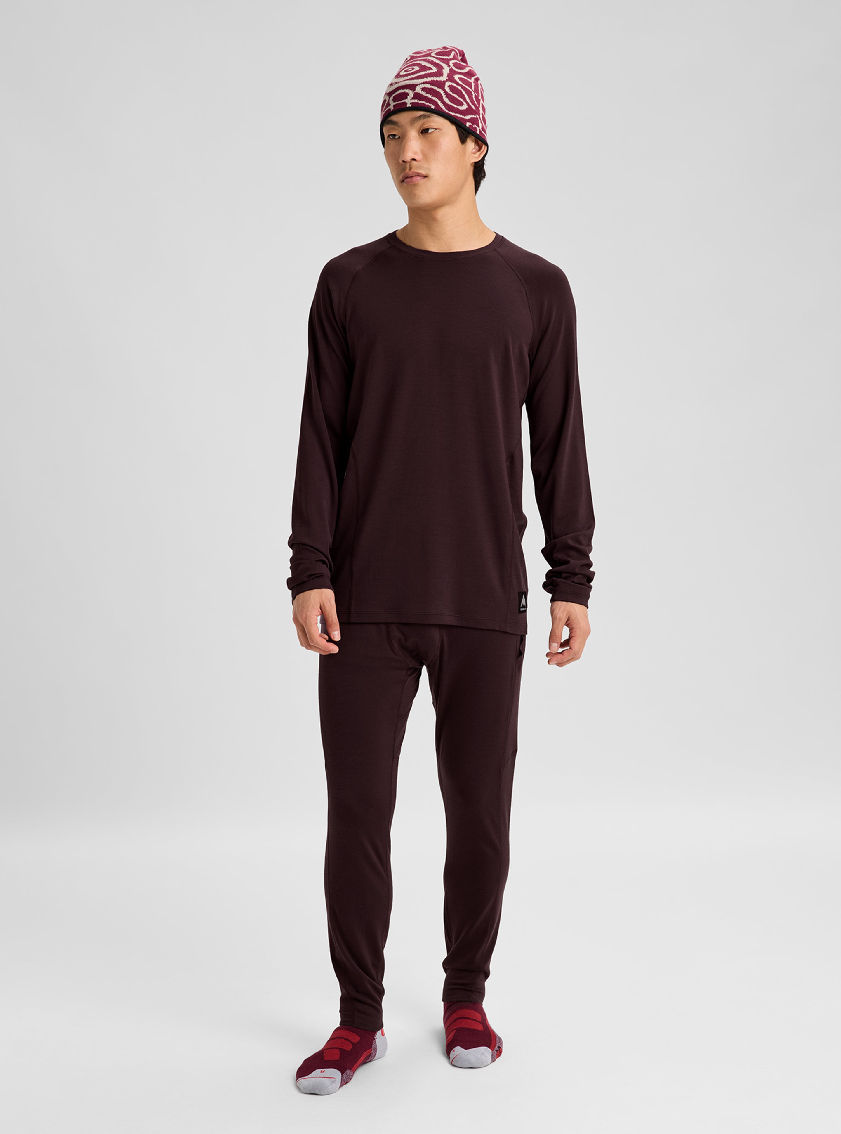Burton Merino Blend Midweight undertrøye herre mineral blue ullblanding