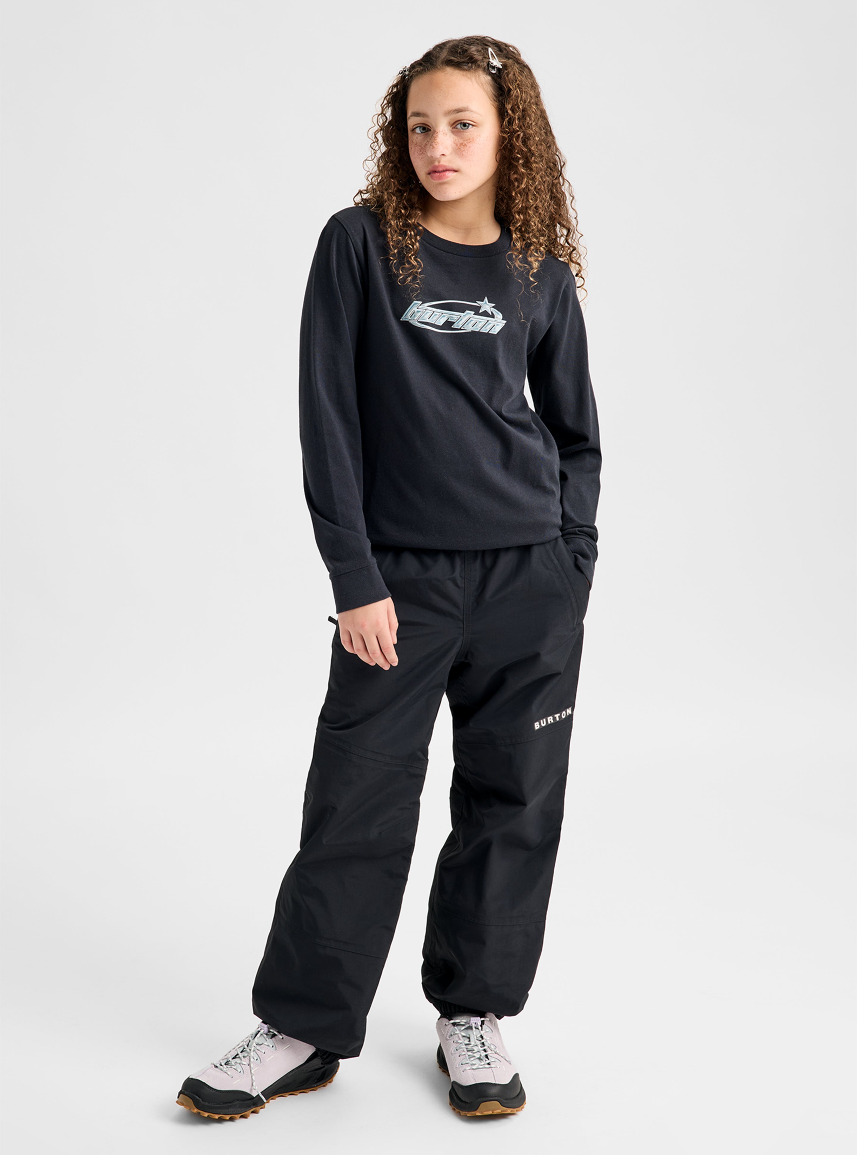 Burton Blossom 27 Long Sleeve t-skjorte barn True Black økologisk