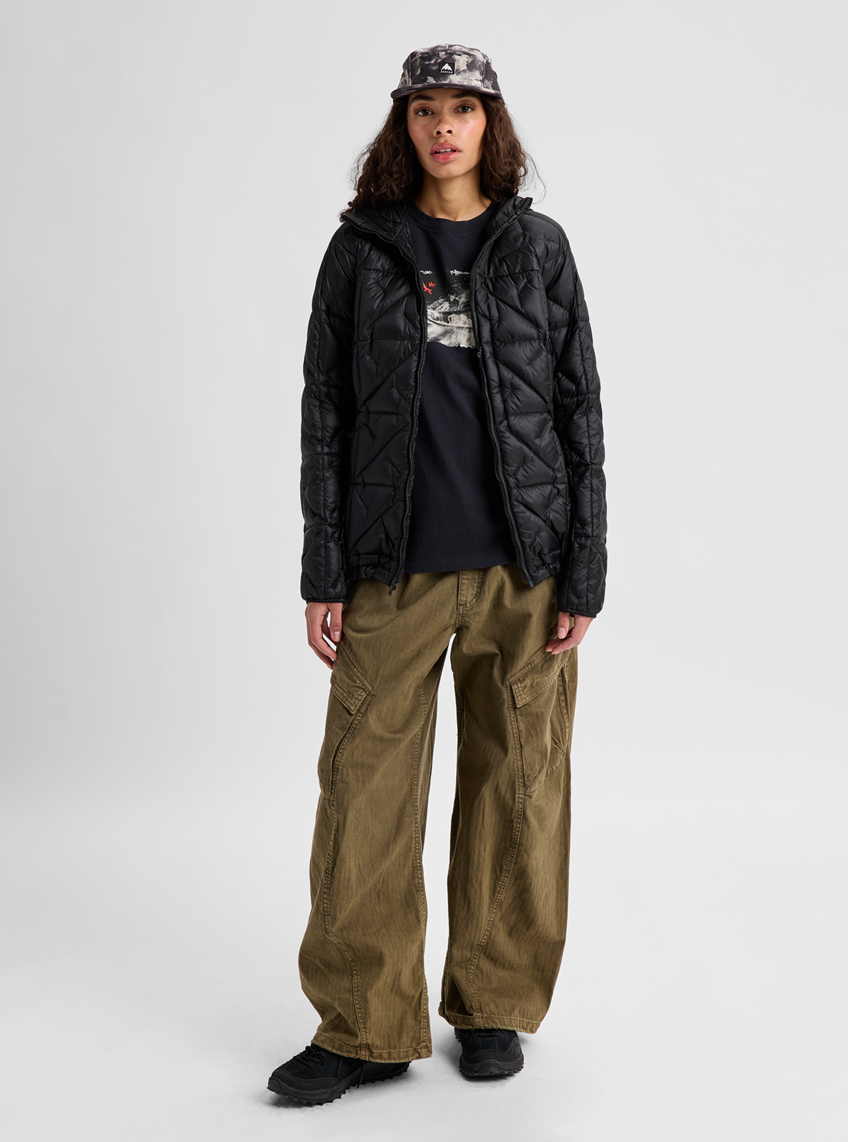 Burton [ak] Baker dunjakke dame hette svart M lett
