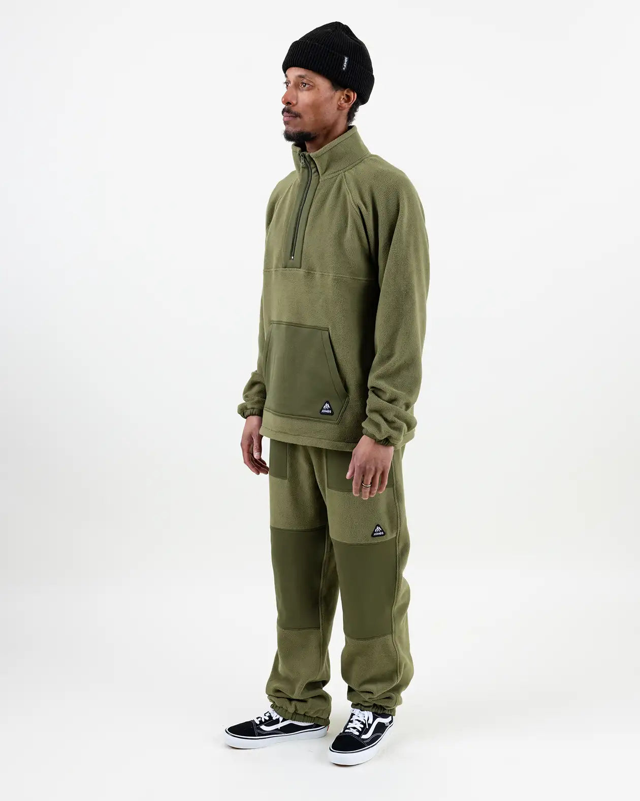Jones Lodge Half Zip fleece stealth black resirkulert