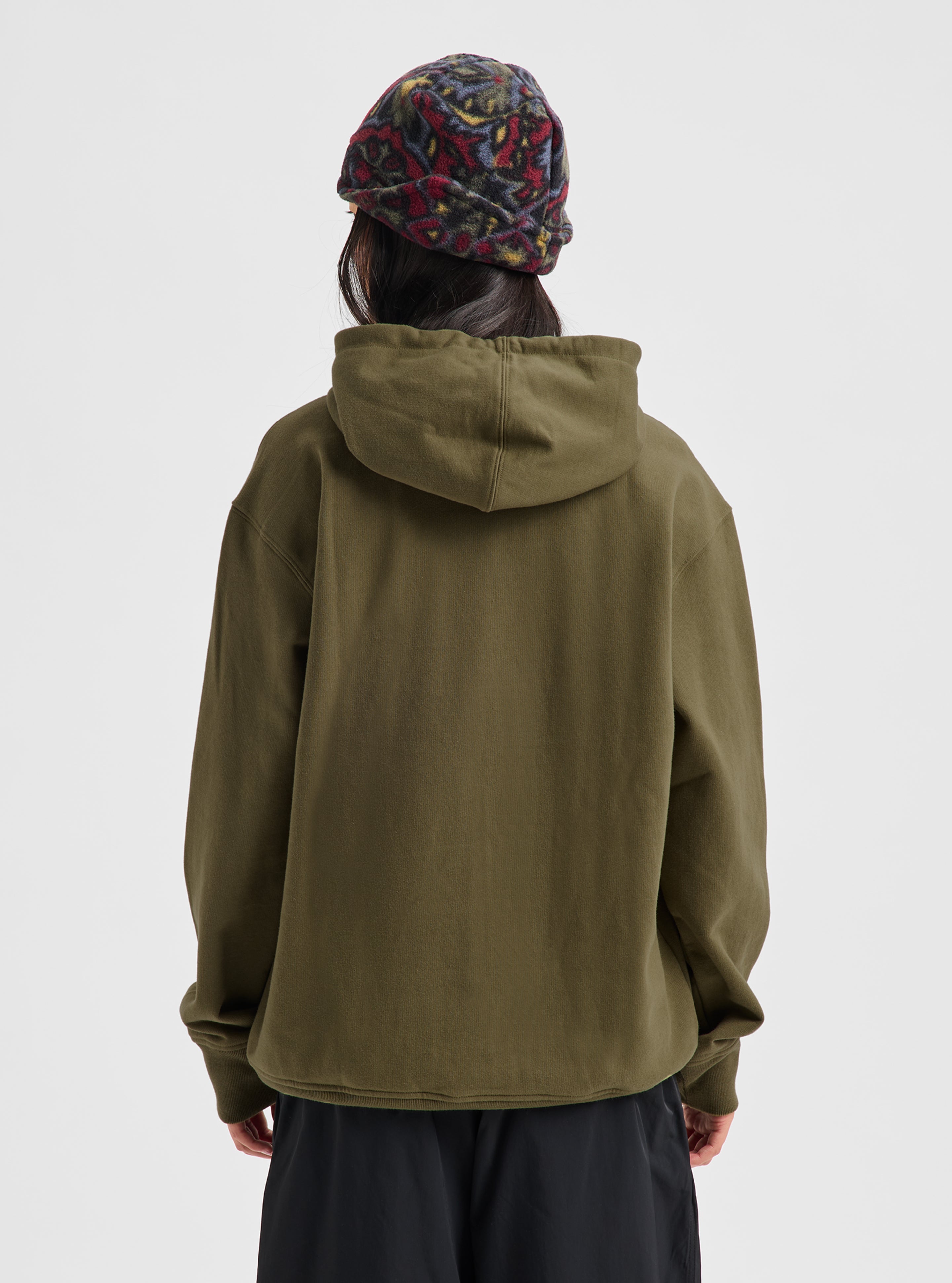 Anon Pullover hettegenser dried moss varm fleece