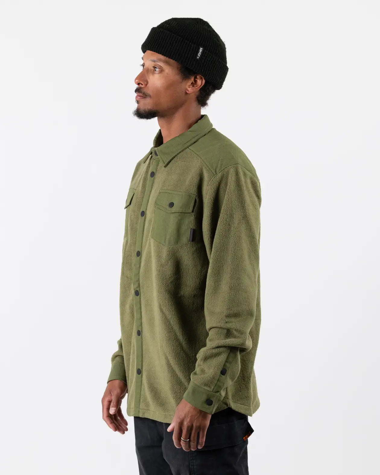 Jones December fleece skjorte stealth black lag
